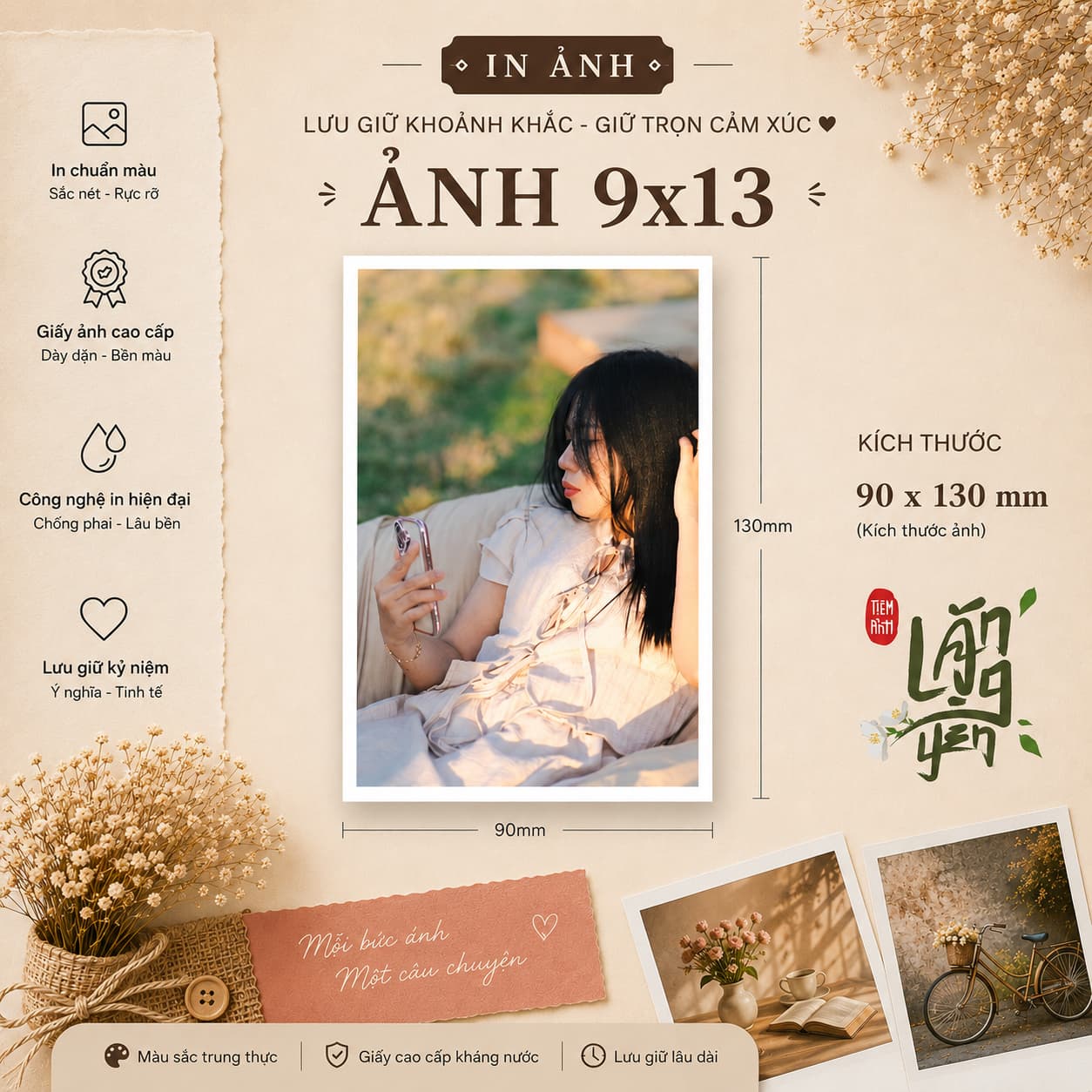Ảnh 9x13 cm - Giấy Lụa Matte