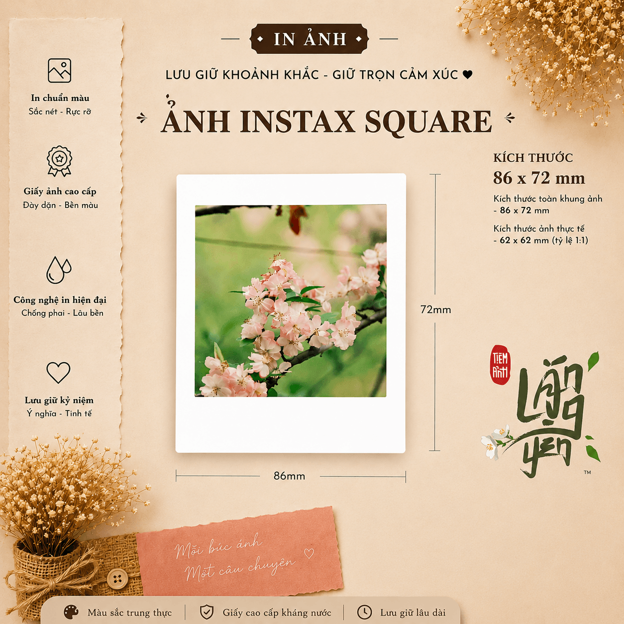 Ảnh Instax Square - Giấy Lụa Matte