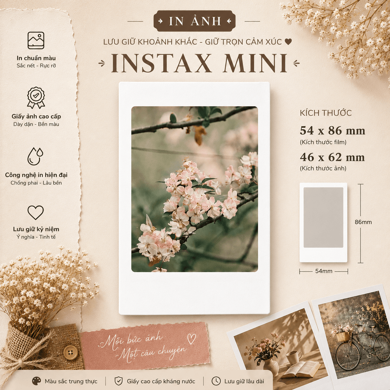 Ảnh Instax Mini - Giấy Lụa